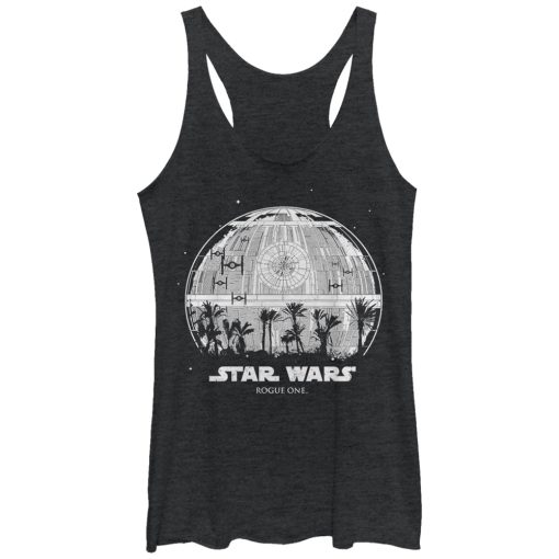 Women’s Star Wars Rogue One Death Star Palm Silhouette Racerback Tank Top