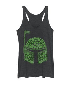 Women’s Star Wars St. Patrick’s Boba Fett Clover Racerback Tank Top