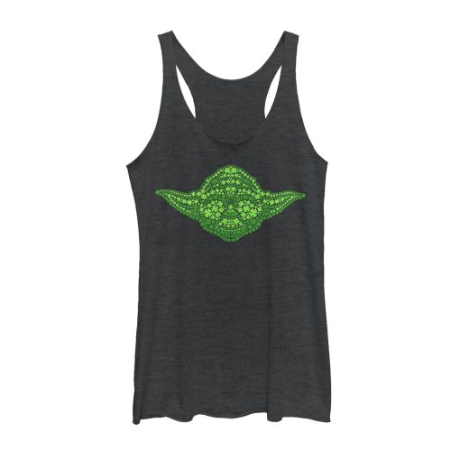 Women’s Star Wars St. Patrick’s Yoda Clover Face Racerback Tank Top