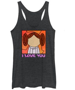 Women’s Star Wars Stained Glass Leia I Love You Racerback Tank Top
