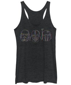 Women’s Star Wars Stormtrooper Vader Fett Helmet Trio Racerback Tank Top