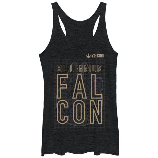 Women’s Star Wars The Force Awakens Millennium Falcon YT-1300 Racerback Tank Top