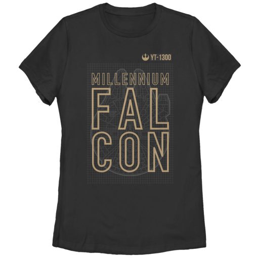 Women’s Star Wars The Force Awakens Millennium Falcon YT-1300 T-Shirt