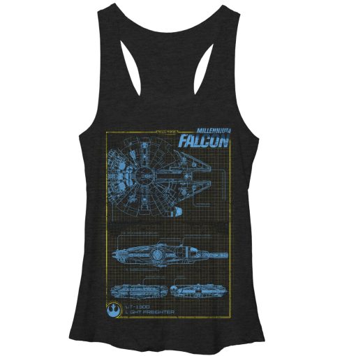 Women’s Star Wars The Force Awakens Millennium Falconprint Racerback Tank Top