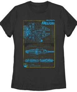 Women’s Star Wars The Force Awakens Millennium Falconprint T-Shirt