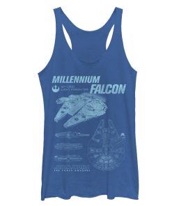 Women’s Star Wars The Force Awakens Millennium Falconprints Racerback Tank Top