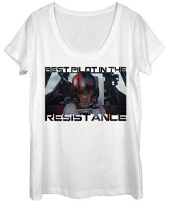 Women’s Star Wars The Force Awakens Poe Best Pilot in the Resistance Scoop Neck