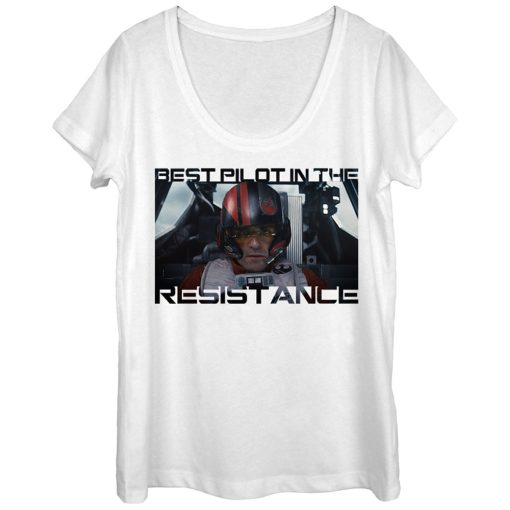 Women’s Star Wars The Force Awakens Poe Best Pilot in the Resistance Scoop Neck