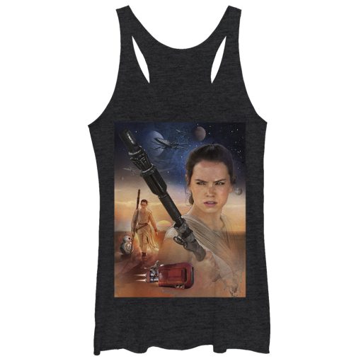 Women’s Star Wars The Force Awakens Rey Collage Racerback Tank Top