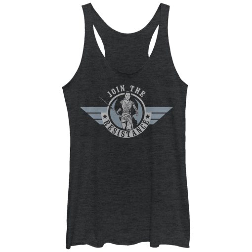 Women’s Star Wars The Force Awakens Rey Join the Resistance Racerback Tank Top