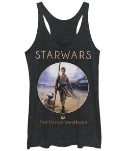 Women’s Star Wars The Force Awakens Rey and BB-8 Adventure Racerback Tank Top