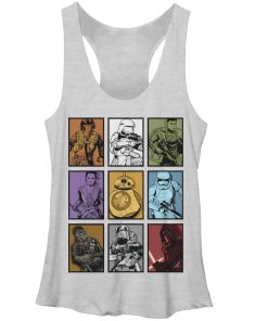 Women’s Star Wars The Force Awakens Rey and BB-8 Character Boxes Racerback Tank Top