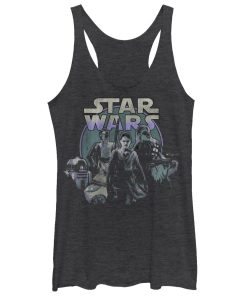 Women’s Star Wars The Force Awakens Rey and Droids Racerback Tank Top