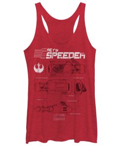 Women’s Star Wars The Force Awakens Rey’s Speeder Schematics Racerback Tank Top
