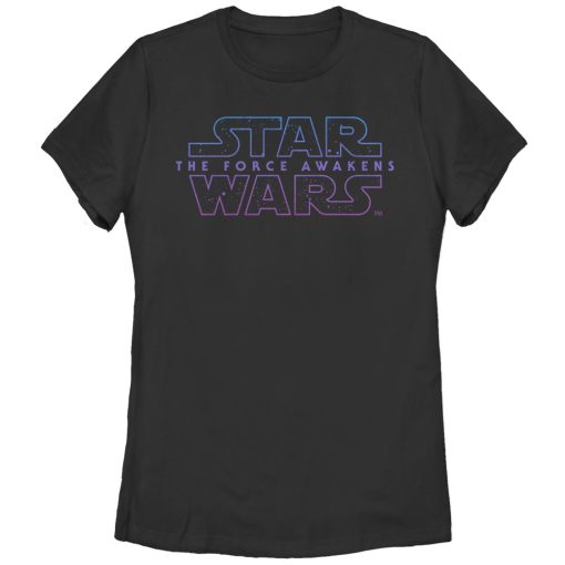 Women’s Star Wars The Force Awakens Starry Logo T-Shirt_3339