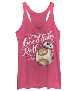Women’s Star Wars The Force Awakens Valentine BB-8 Good Times Roll Racerback Tank Top