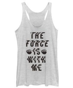 Women’s Star Wars The Last Jedi Force With Me Distort Racerback Tank Top