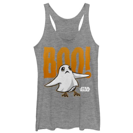 Women’s Star Wars The Last Jedi Halloween Porg Ghost Racerback Tank Top