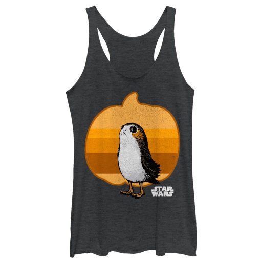 Women’s Star Wars The Last Jedi Halloween Porg Pumpkin Racerback Tank Top