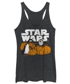 Women’s Star Wars The Last Jedi Happy Halloween Porg Logo Racerback Tank Top