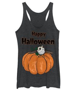 Women’s Star Wars The Last Jedi Happy Halloween Porg Racerback Tank Top