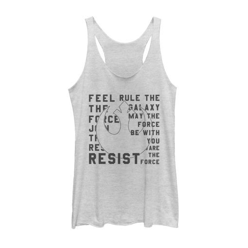 Women’s Star Wars The Last Jedi Resist Mantra Racerback Tank Top