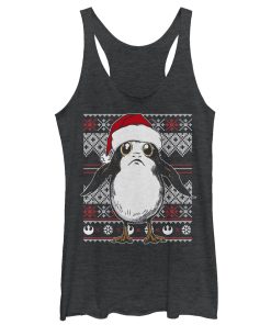 Women’s Star Wars The Last Jedi Ugly Christmas Porg Racerback Tank Top