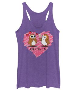 Women’s Star Wars The Last Jedi Valentine Don’t Porget Me Cartoon Racerback Tank Top