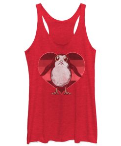 Women’s Star Wars The Last Jedi Valentine Porg Heart Frame Racerback Tank Top