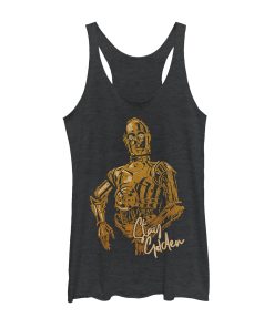 Women’s Star Wars The Rise of Skywalker C-3PO Stay Golden Racerback Tank Top