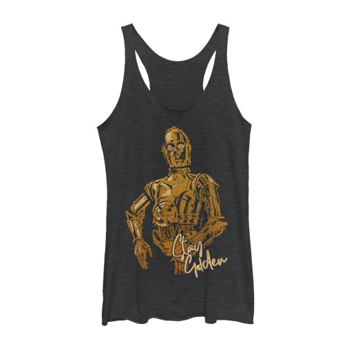 Women’s Star Wars The Rise of Skywalker C-3PO Stay Golden Racerback Tank Top