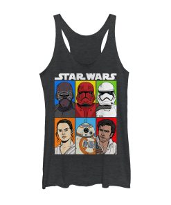 Women’s Star Wars The Rise of Skywalker Character Grid Racerback Tank Top