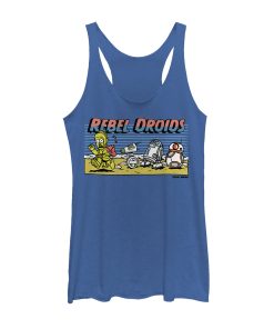 Women’s Star Wars The Rise of Skywalker Rebel Droids Cartoon Racerback Tank Top