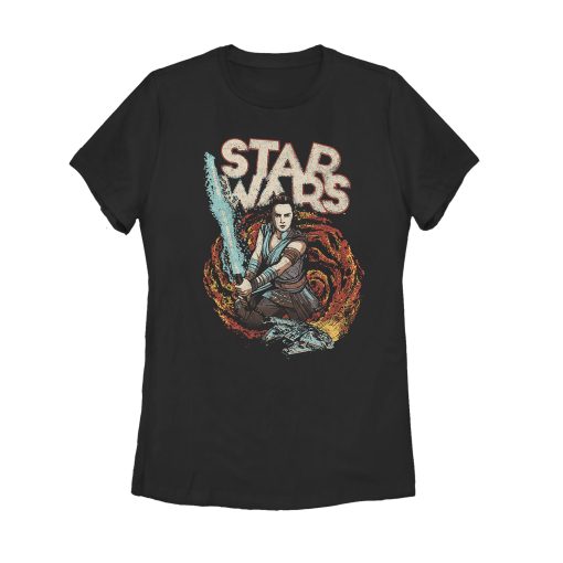 Women’s Star Wars The Rise of Skywalker Rey Retro Swirl T-Shirt