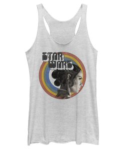 Women’s Star Wars The Rise of Skywalker Rey Vintage Rainbow Racerback Tank Top