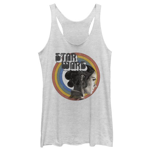 Women’s Star Wars The Rise of Skywalker Rey Vintage Rainbow Racerback Tank Top