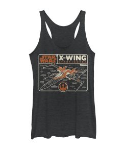 Women’s Star Wars The Rise of Skywalker X-Wing Schematic Frame Racerback Tank Top