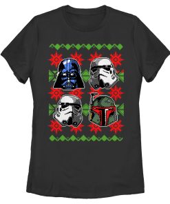Women’s Star Wars Ugly Christmas Empire Helmets T-Shirt