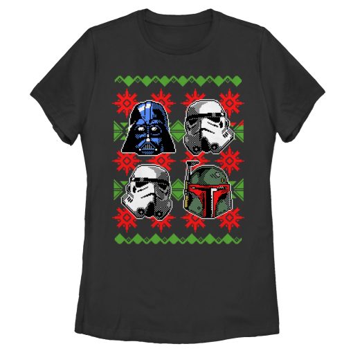 Women’s Star Wars Ugly Christmas Empire Helmets T-Shirt