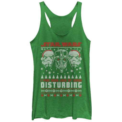 Women’s Star Wars Ugly Christmas Lack Of Cheer Disturbing Racerback Tank Top