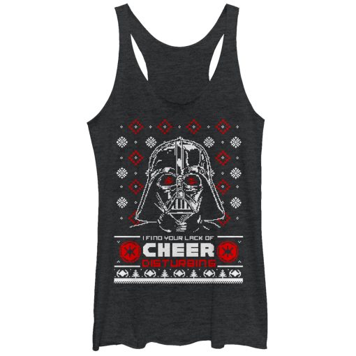 Women’s Star Wars Ugly Christmas Lack of Cheer Snowflake Racerback Tank Top