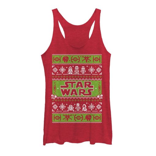 Women’s Star Wars Ugly Christmas Merry Side Racerback Tank Top