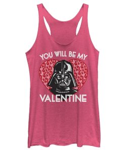 Women’s Star Wars Valentine Darth Vader Invitation Racerback Tank Top