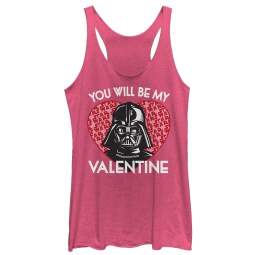 Women’s Star Wars Valentine Darth Vader Invitation Racerback Tank Top