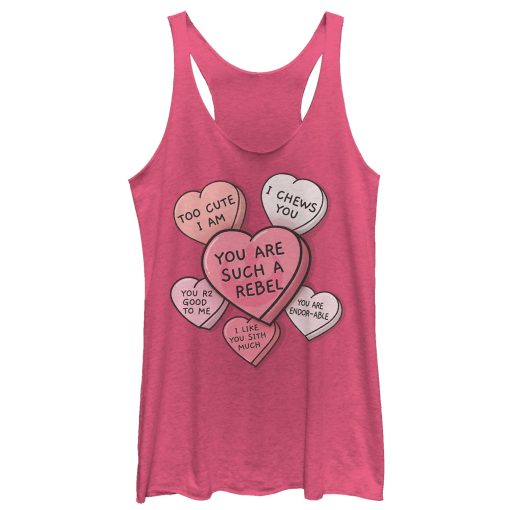 Women’s Star Wars Valentine Galactic Candy Hearts Racerback Tank Top