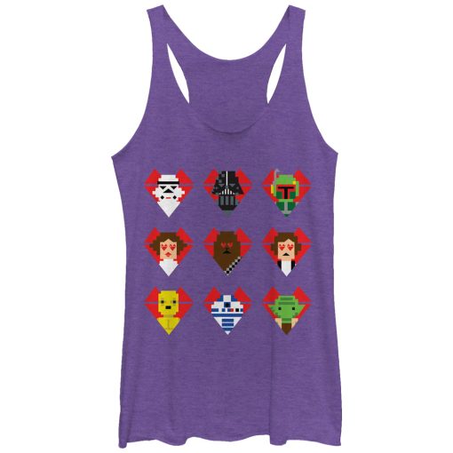 Women’s Star Wars Valentine’s Day Character Hearts Racerback Tank Top