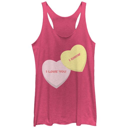 Women’s Star Wars Valentine’s Day I Love You I Know Hearts Racerback Tank Top