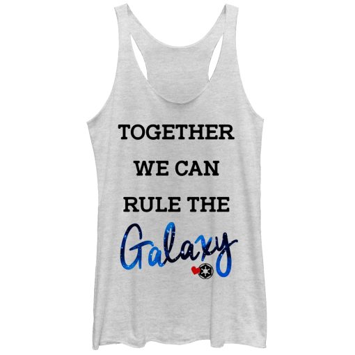 Women’s Star Wars Valentine’s Day Together Rule the Galaxy Racerback Tank Top