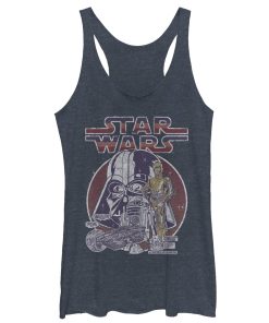 Women’s Star Wars Vintage Droid Circle Racerback Tank Top