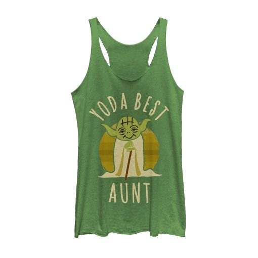 Women’s Star Wars Yoda Best Aunt Cartoon Racerback Tank Top